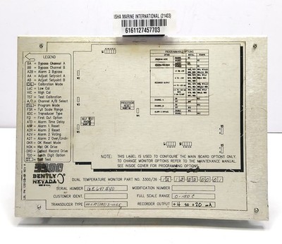 BENTLY NEVADA Temperatur-Doppelmonitor PLC Prozessor Modul 3300/36