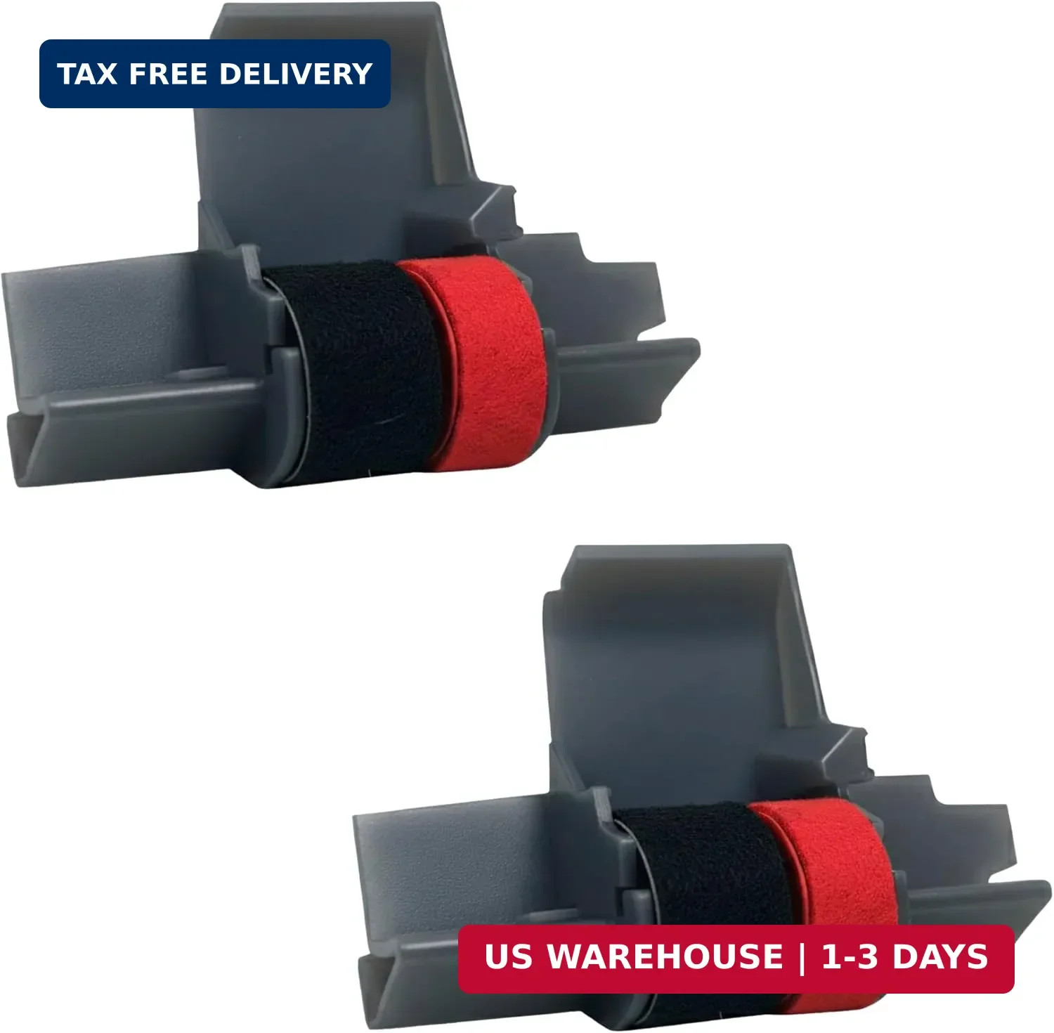 IR-40T x [2 Pack] IR40T Black and Red Ink Roller Ribbon Cartridge Replacement Co