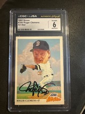 Roger Clemens 1991 Score CGC/JSA Certified Auto #399 Boston Red Sox