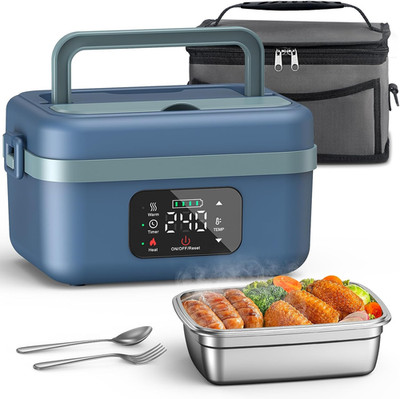 Heated Lunch Box for Adults with 4.3-Cup Steel Container