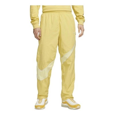 Nike Sportswear Woven Big Swoosh Track Pants Yellow DX0594-700 size MEDIUM