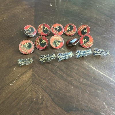 Michael Jackson Pin Lot of 15 Vintage Enamel Lapel Hat Tie