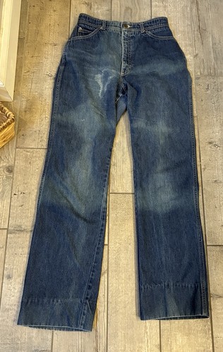 Oscar de la Renta, Vtg 80s Oscar de la Renta High Rise Jeans Distressed Bleach Splash Altered 26x30