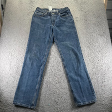 Carhartt Jeans Women 10 Blue Cotton Denim Straight Relaxed Fit Workwear Utility