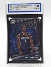 ZION WILLIAMSON 2019-20 DONRUSS OPTIC ROOKIE MY HOUSE! #15 PELICANS ISA 10 Q4588
