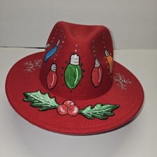 Hand Painted Christmas Fedora