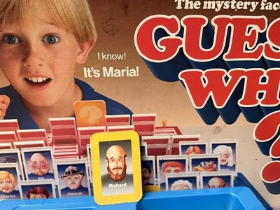 Richard Gelbe Karte aus ERSATZTEILEN Vintage 1987 Milton Bradley Guess Who Brettspiel Gesicht