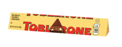 TOBLERONE Milk Chocolate Bar with Honey and Almond Nougat, 3.52 oz