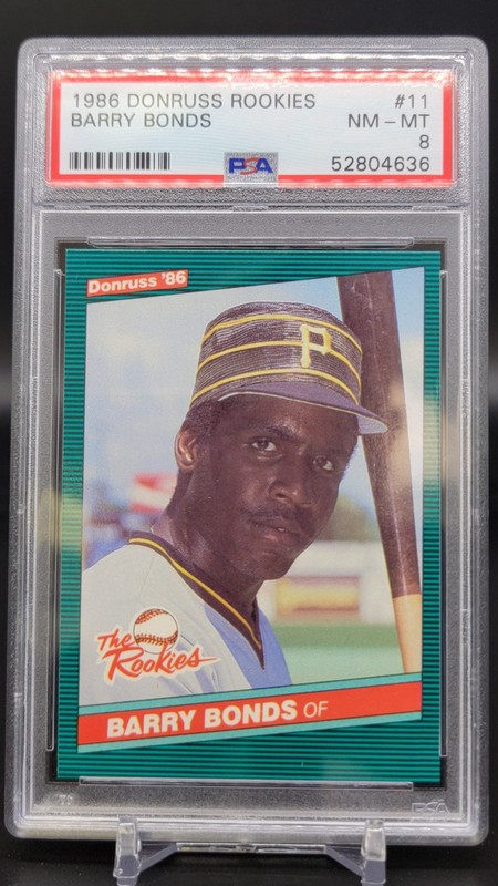 1986 Donruss Rookies Barry Bonds Pirates 11 PSA 8
