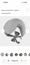 Boppy Anywhere Support Nursing Pillow Removable Cover U-Shape Gray