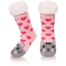Kids Boys Girls Warm Slipper Socks Cute Animal Soft Thicken Winter Thermal Fl...