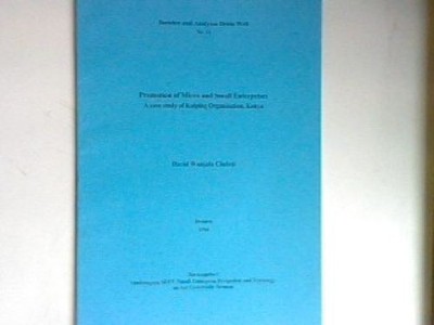 Promotion of Micro and Small Enterprises - a case study of Kolping Organisation,
