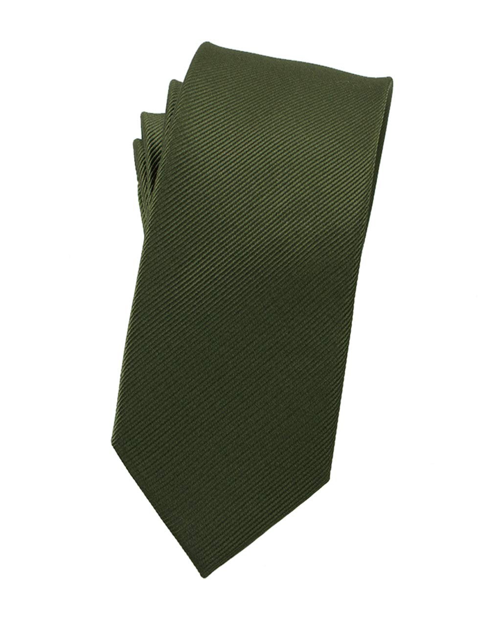 Lovacely Solid Color Skinny Ties - Multiple Colors Formal Neckties Olive Gree...