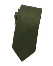 Lovacely Solid Color Skinny Ties - Multiple Colors Formal Neckties Olive Gree...