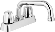 2 Handles Utility Laundry Sink Faucet 4 Inch Centerest with Swivel Spout and NPT