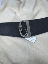 Fashion Belt NIP Trezo 7716 Faux Leather Elastic Waist With Silver Buckle 30-36