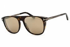 TOM FORD FT1105 52L Sunglasses Dark Havana Frame Roviex Mirror Lenses 55mm