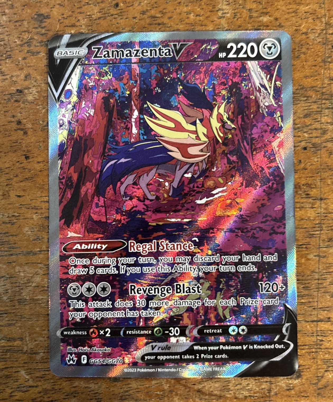 Zamazenta V Full Art GG54/GG70 Crown Zenith Galarian Gallery Pokemon NM-MINT