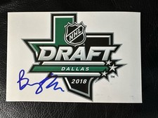 Brady Tkachuk Signed 2018 NHL Draft  4x6  Photograph #1
