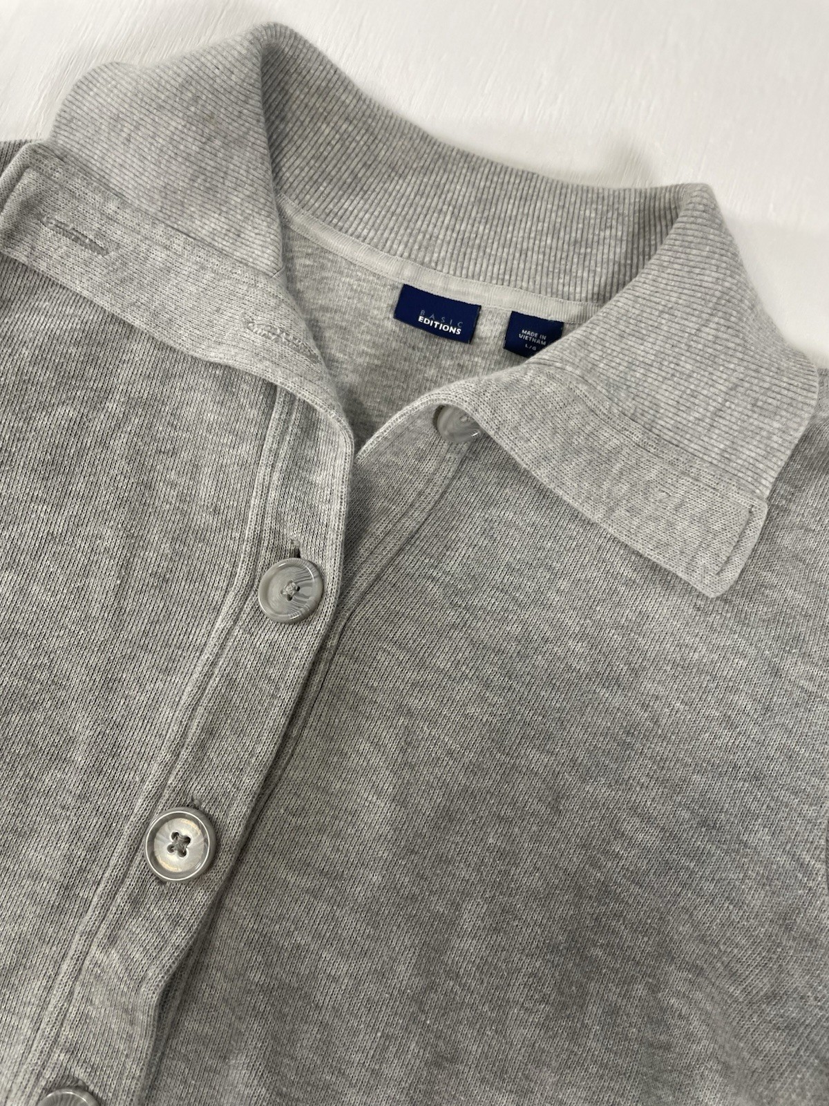 Gray Basic Editions Long Sleeve Gray Button Down … - image 8