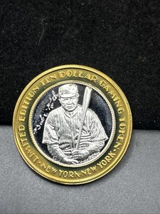 New York New York Babe Ruth  $10 Gaming Token UNC A82
