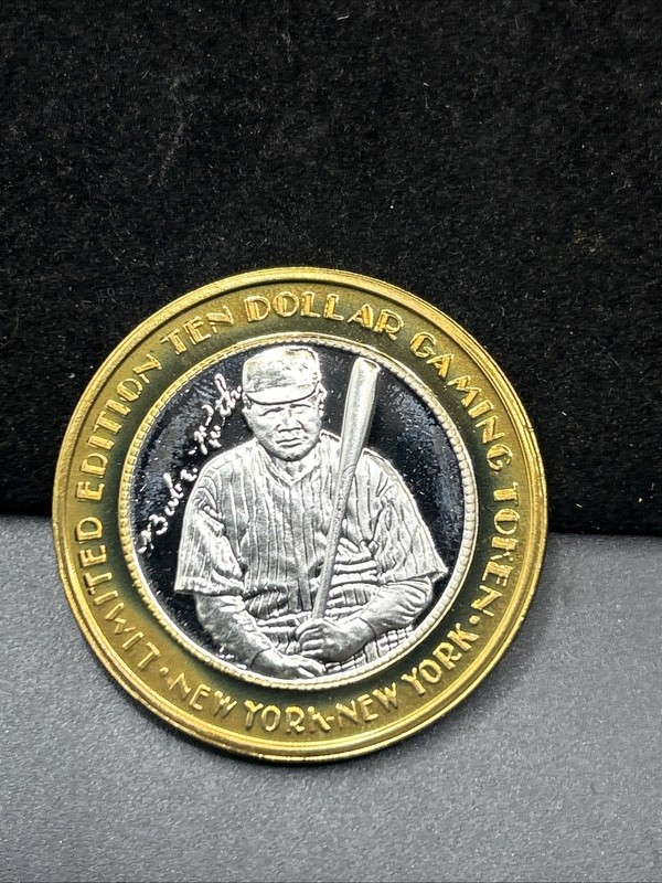 New York New York Babe Ruth  $10 Gaming Token UNC A82