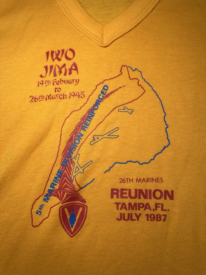 Винтажная футболка 80-х Iwo Jima Reunion 5th Marines размер Large Jerkers от Russell - Изображение 3 из 4