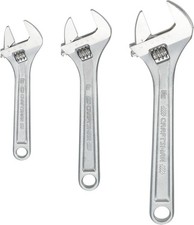 Craftsman Adjustable Wrench Set 3-piece All Steel Metirc And Sae Scale Cmmt12