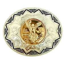 Western Rodeo Belt Buckle   Silver Black Gold Stallion Cowboy Fashion Style
