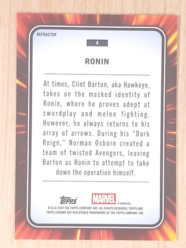 2024-25 Topps cromo Marvel #4 refractor Ronin - Imagen 2 de 2
