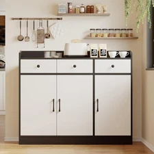 Modern Sideboard Buffet Cabinet with Adjustable Shelves and Drawers, Anti-Tip