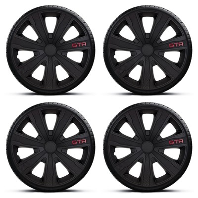 Radkappen 16 Zoll schwarz GTR Carbon Radzierblenden x4 passend für Toyota Proace