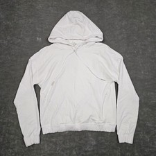 Lululemon Hoodie Womens 6 White Pullover Drawstring Zip Pocket Athletic Logo