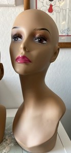 Beige Female Wig Display Mannequin Head Bust Form Wig Stand Display Head