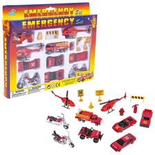 RI Die-Cast Fire Team Emergency Vehicle 15pc Set