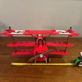 LEGO 10024 Red Baron Fokker Triplane Building Set Complete w/ Sticker Wear