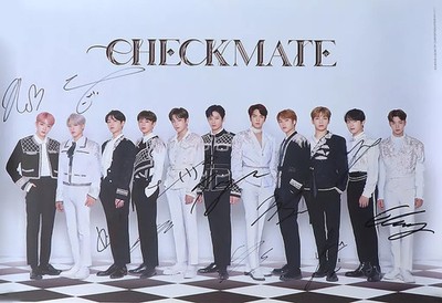 THE BOYZ CHECKMATE signed Poster Korea K-Pop Autogramm 37x52cm