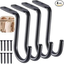 Gisafai 4 Pcs Heavy Duty Metal Wall Mount Closet Rod Center Support Bracket - 1