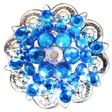 C-TY02 2 Hilason Western Berry Conchos Glass Rhinestones Bling 1.5" Tack cowgirl