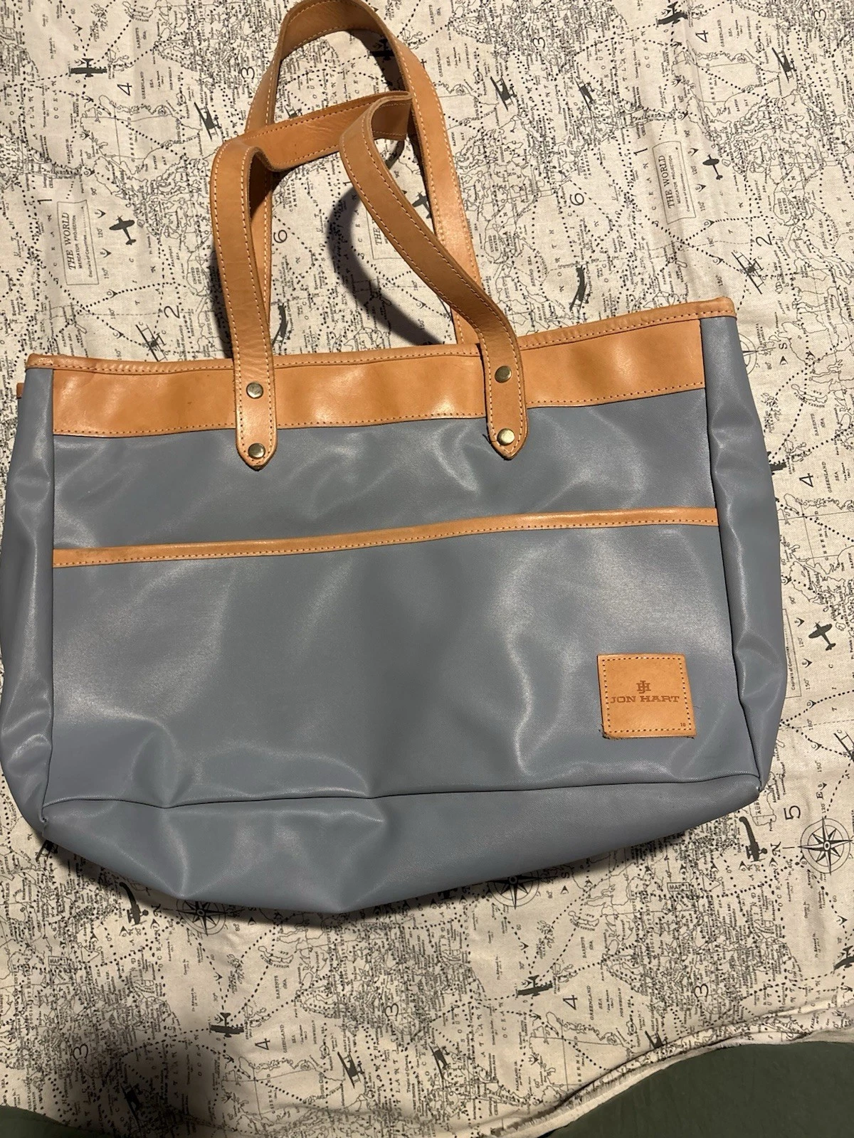 Jon Hart Baby Blue Diaper Bag Tote with Changing Mat with Changing Pad