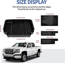 For GMC Sierra 2023-2025 Center Console Organizer with Power-Sliding Console
