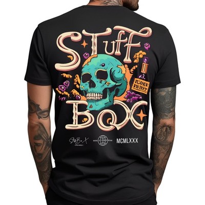 Stuff-Box Herren Rundhals kurzarm T-Shirt Skull Slurp schwarz 1060 - Neu