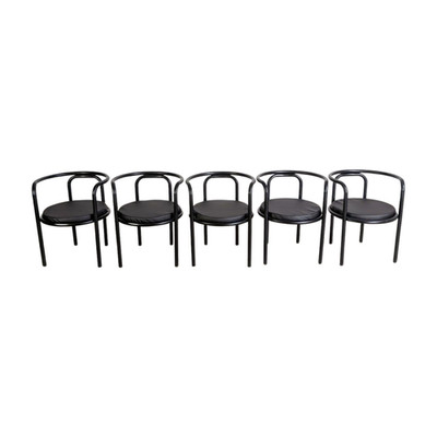 5x Original Locus Solus Chairs Poltronova Gae Aulenti Metal Design