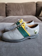 Size 9.5 - RARE Footjoy Dryjoys Premiere Leather Grey Green Yellow SHADY CANYON
