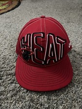 New Era Miami Heat Hardwood Classics Snapback Hat Red NBA Basketball Cap Rare
