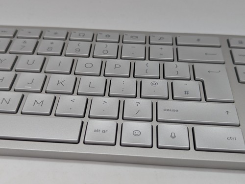 HP 970 programmable wireless keyboard Bluetooth 2.4 GHz dongle backlit silver - Picture 7 of 19