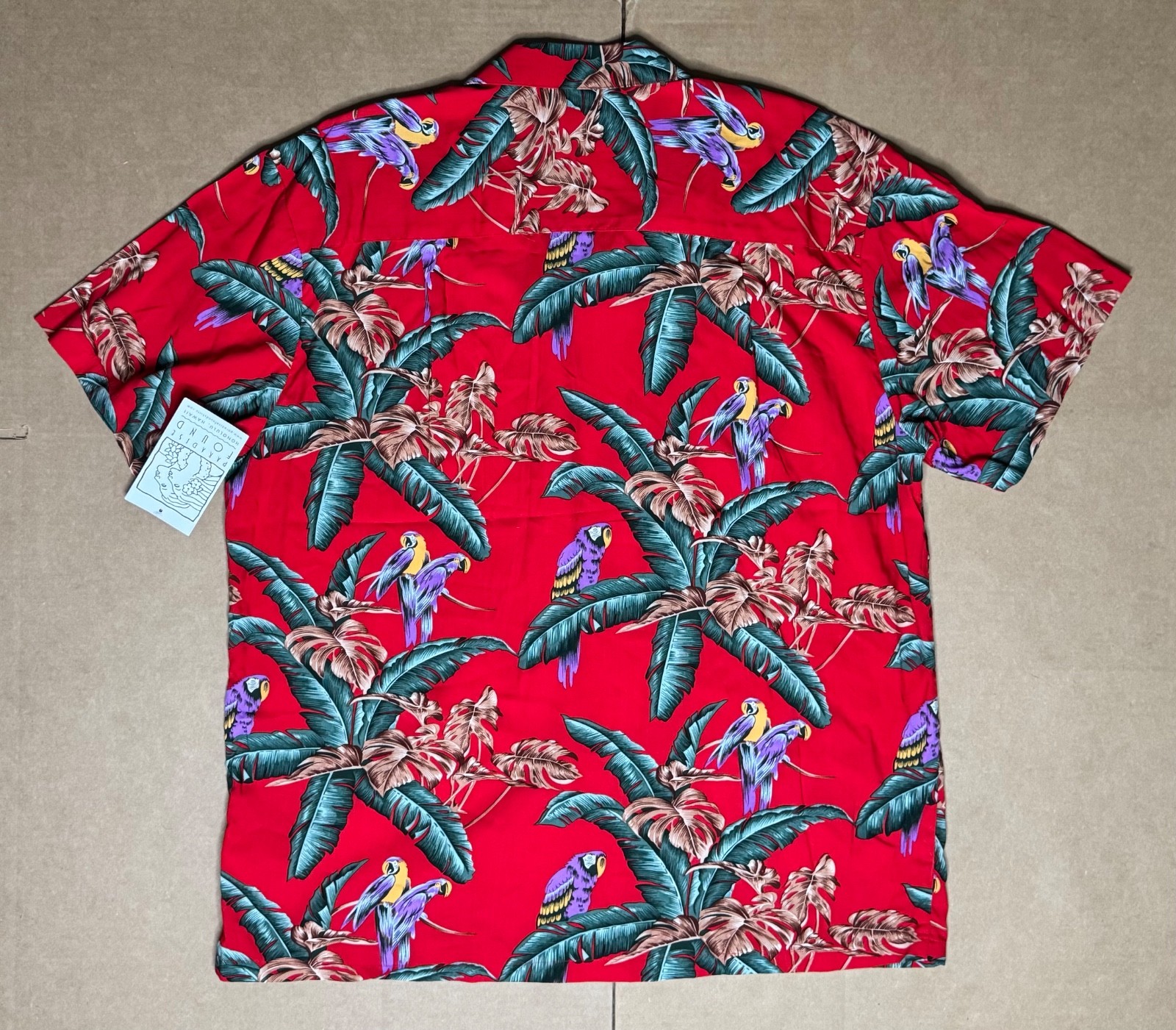 Paradise Found Men’s Large Jungle Bird Tom Selleck Magnum PI Rayon Shirt