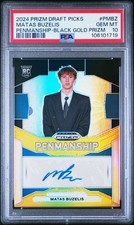 2024 Panini Prizm Draft Picks Matas Buzelis Black Gold Penmanship #5/5 PSA 10