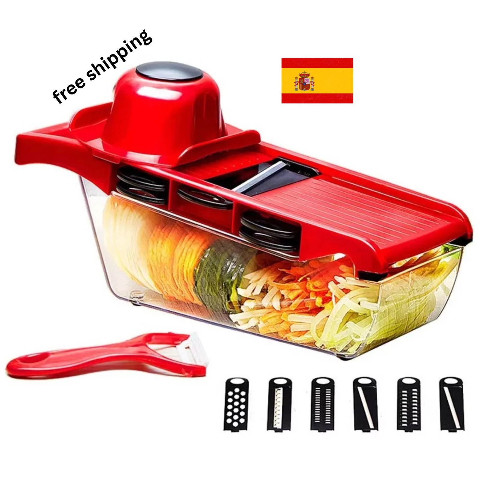 Picador De Verduras Rayador Vegetales Cortadora Multifuncional Cortador Papas