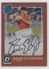 2016 Panini Donruss Optic Rated Rookies Red 33/50 Brian Ellington #170 Auto 7ut